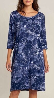 J. Jill Pure Wrap Style Dress Women's XL Blue Purple White Floral Mature NEW